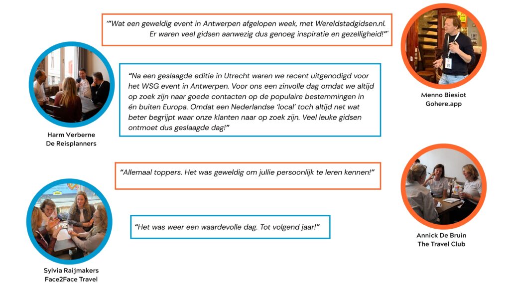 reisprofessionals over het evenement